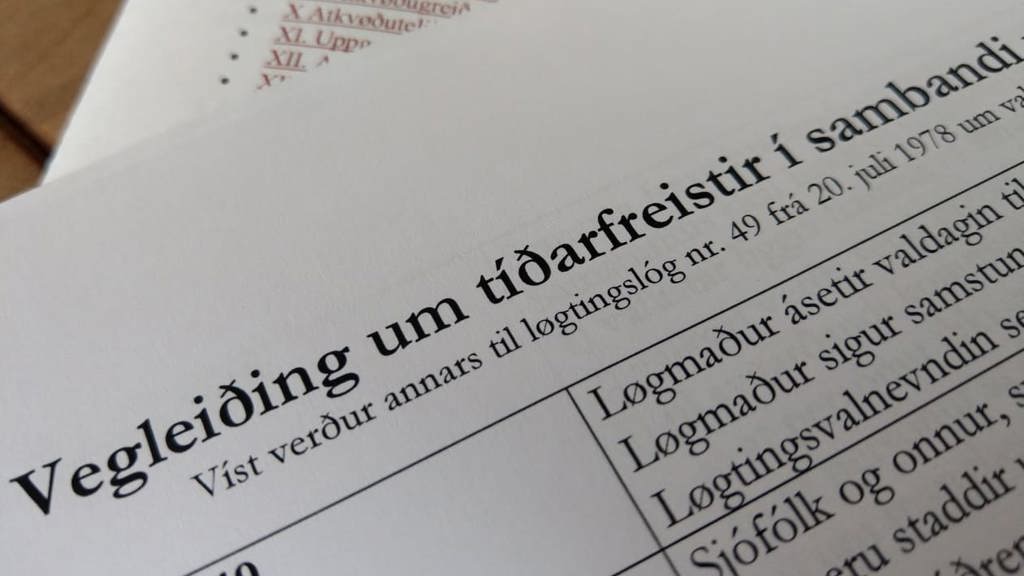 Vegleiðing um tíðarfreistir í sambandi við løgtingsvalið 2019