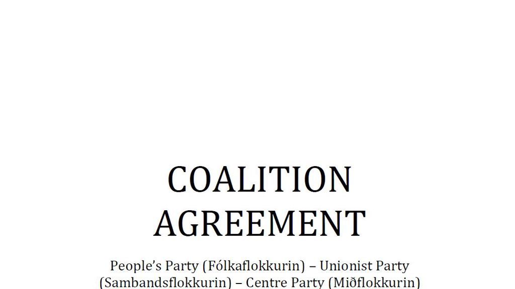 The Faroese Coalition Agreement in Danish and English